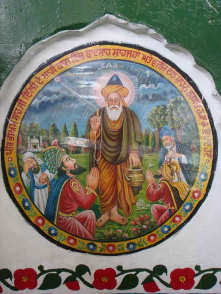 A wall painting depicting saint Bhikam Shah’s arrival at a royal meal hosted by Mughal emperor Shahjahan and his wazir Daula Shah 2010 -- Yogesh Snehi