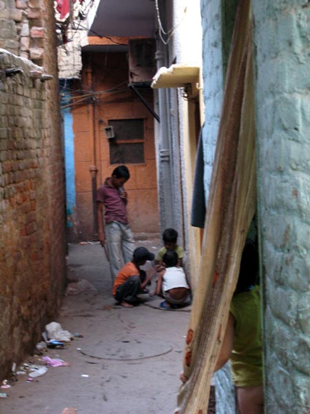 Heavily populated residential neighbourhood at basti Nizamuddin.